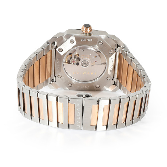 BVLGARI Octo Solotempo BGO 38 S Men's Watch in 18kt Stainless Steel/Rose Gold - Picture 2 of 4